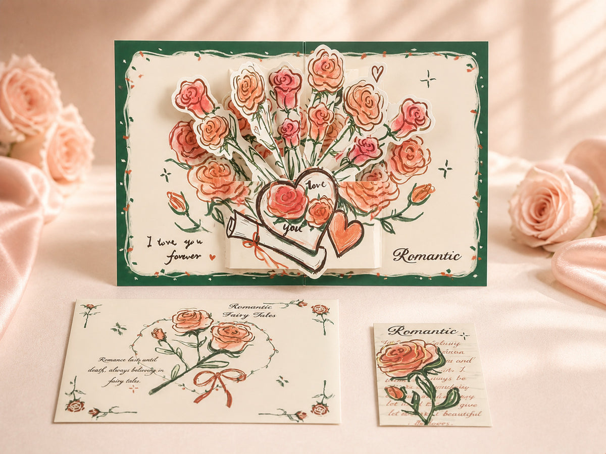 3D Rose Pop-Up Greeting Card